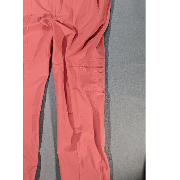 CHICO’S Rose Coral Straight-Leg Utility Pants Women’s Size 2 Zip Pockets Stylish - Picture 3 of 6